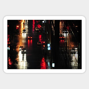 Montreal, night, rain. Sticker